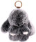 Porte-clés en Forme De Lapin Mignon Lapin Porte-Clés en Fourrure Moelleux Pompon Porte-Clés Pompon pour Voiture Porte-clés Charme Sac à Main Cadeaux pour La Saint Valentin (Noir B,15cm)