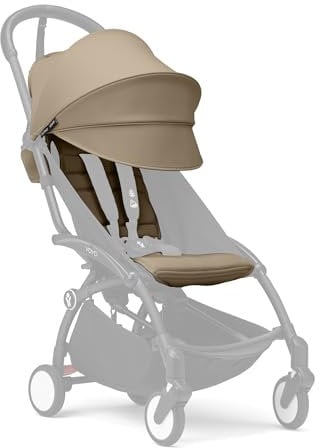 Stokke YOYO 6+ Farbpaket, Toffee - Nur Textilien: Sitzpolster, ausziehbares Verdeck & Reißverschlusstasche hinten - Erfordert YOYO-Rahmen (separat erhältlich)