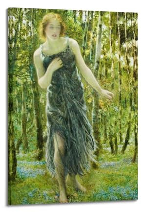 JSWLQ Edward Robert Hughes (Die Nymphe Callisto) Künstler-Poster, Zimmer, ästhetischer Druck, Kunstdruck, Wandgemälde, Leinwand, moderne Schlafzimmerdekoration, 30 x 45 cm