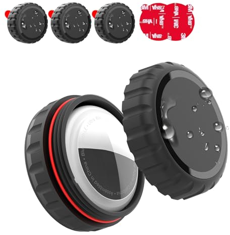 Airtag Halterung Hülle, [4 Stück] Kompatibel mit Apple AirTag Holder Hartes PC-Material, mit 3M Superkleber, wasserdichte, Stoßfest Kratzfest, für Auto, Fahrrad, Motorrad, Roller, Gepäck, Zubehör