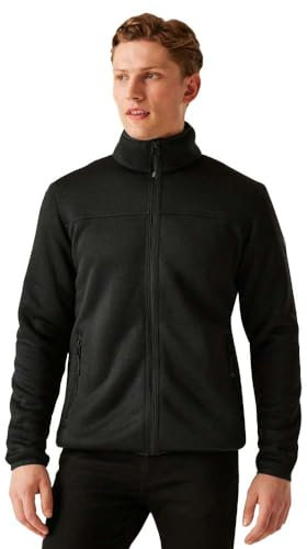 Regatta Mens Branleigh Full Zip Fleece Jacket Pile con Cerniera Intera, Black Marl, 3XL Uomo