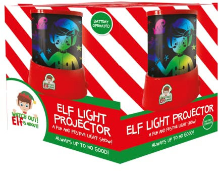 Electoys Proiettore di Luci Natalizie per Bambini, Funzionamento a Batteria, Design Magico di Elfo, Perfetto per Feste Natalizie per Bambini