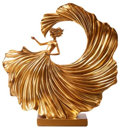 Folpus Tänzerin Statue Statuette Harz Dekorative Figur Desktop Ornament für Regal Büro Eingang Kamin Einweihungsgeschenk