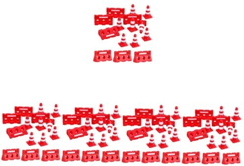ifundom 120 STK Straßenschild Barrikade Spielzeug Verkehrszeichen Straßensperren-actionfiguren Miniatur-konstruktionskegel Mini-verkehrskegel-Modell Señal De Bloqueo De Carretera Plastik