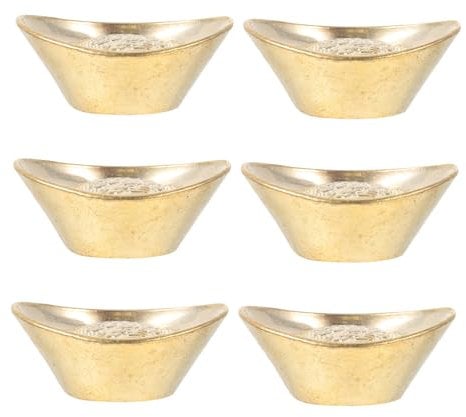 Ciieeo Kupfer Kleiner Barren Dekoration 6 Stück Schreibtisch Schmuck Filigranes Design Stabil Für Heim Und Büro