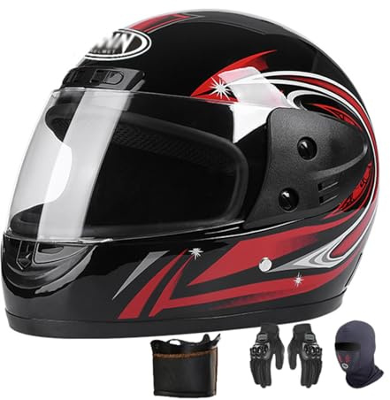 Integral-Motorradhelme, Motorradhelm, Herren-Motorradhelm mit Vollvisier, Motocross-Integralhelme, Mountainbike-Helme A,54-62CM