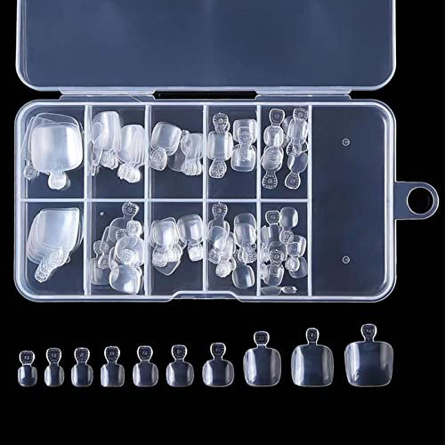 NVOQILIN Lot de 100 faux ongles d'orteils pour ongles d'orteils en acrylique à presser complètement sur les ongles d'orteils pour art à domicile