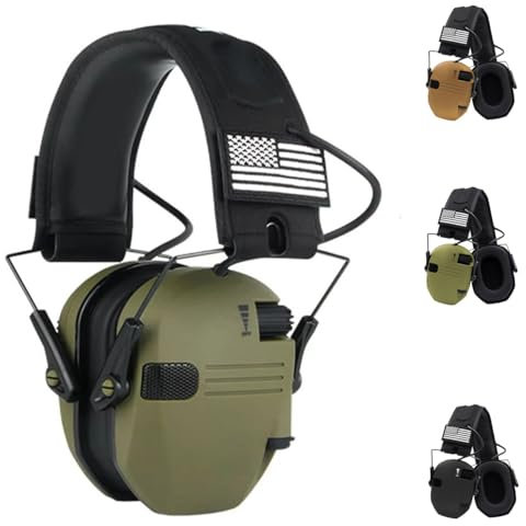 WQZXM Casque Antibruit Tir Électronique Casque Antibruit Tactique À Amplification Son en Cas D'impact Protection Auditive Anti-Bruit Casque Antibruit Sports D'extérieur(Green)