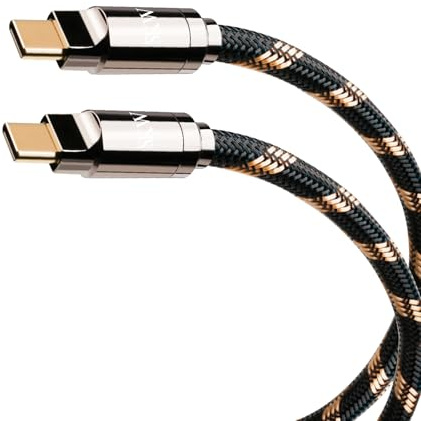 SKW Audiophiles - Câble audio numérique USB C vers USB C, compatible avec Apple, MacBook, DAC, amplificateur de puissance, 3m