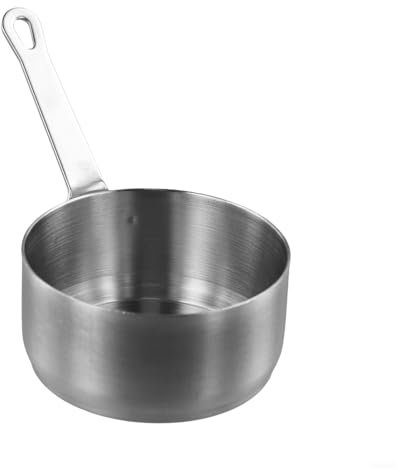 Cazuela de acero inoxidable, 100 ml, mini olla de leche de metal para el hogar, cocina, restaurante (plata, L)