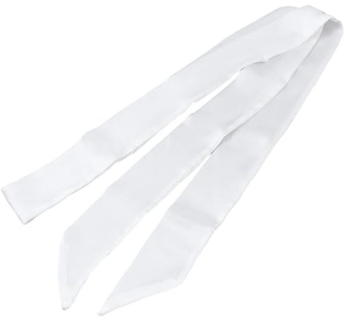 GORGECRAFT 2pz Sciarpa Sottile Bianca Tinta Unita Lunga Fazzoletto da Collo Fascia Cravatta Cinture in Raso Elegante Sciarpa Fascia per Capelli Cravatta per Donne Camicie Camicette Jeans Abiti