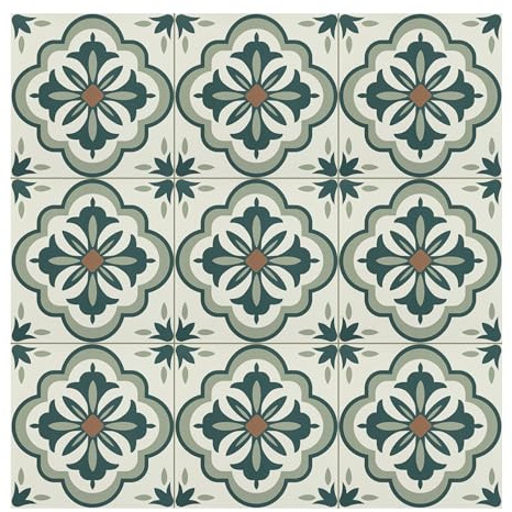 Peel and Stick Floor Tiles, Vinyl Flooring, Self Adhesive Floor Tile Waterproof for Kitchen Living Room and Bathroom DIY Flooring Green 30x30cm 20pcs(11.8 x 11.8 inches)