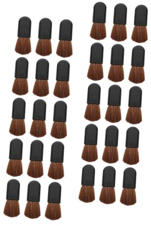 Homoyoyo 30 Stück Schminkpinsel aus Faser mit Schwarzem Griff Wiederverwendbare Puder und Rougepinsel für Professionelle Make Up Anwendungen und Unterwegs