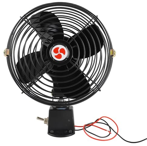Mulcort 12V Car Fan, Quiet Heavy Duty Metal Blades Cooling Fan, Suitable for Trucks, RVs, Cars and Boats (6 Zoll)