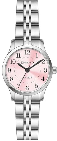 KNISKRED Einfach Lesen Armbanduhren für Damen mit Festem Edelstahlband Damen Kleidung Uhr Wasserdicht
