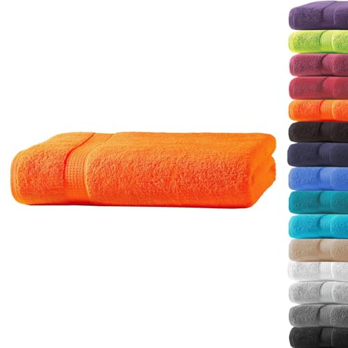 Loomiva Premium Qualität Frottier Badetuch | 100x150 cm | Terra | 500g/m² | ideal für Reisen & Gym und Sport | 100% Baumwolle | Extra Weich | Öko-TEX Standard 100