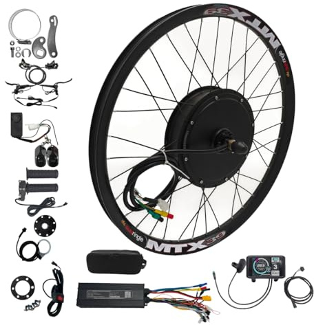 CHAOZHU E-Bike Umbausatz 48-72V, 3000W, 20“, 24“,26”, 27,5“, 29, 700C MTX39 Hinterrad-Umrüstsatz mit 60-A-Steuergerät und Surron-Style-Vollbar-Drehgriffgashebel