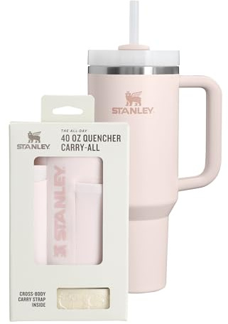 Stanley 1913 Quencher H2.0 FlowState Tumbler 1.2L - Rose Quartz | Termo Mantiene el Frío 11 Horas - Bebida Helada Hasta 48 Horas - Incluye All-Day Quencher Carry-All