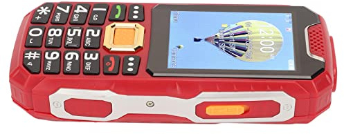 CHICIRIS 2.8in HD Senior Cellphone, Unlocked Big Button Cell Phone for Elderly with SOS Button, Flashlight, 13800mAh Battery, Charging Dock, Hearing Aid Compatible, Dual SIM GSM (Red)