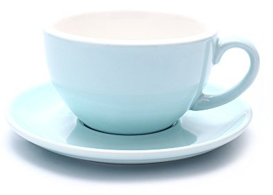 Coffeezone Latte Art - Taza y platillo, de nueva porcelana de hueso china, para café con leche, capuchino o doble expreso, ideal para cafeterías y baristas