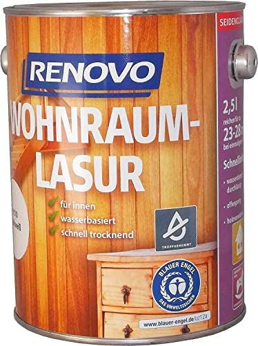 2,5L Renovo Wohnraumlasur Holzlasur 1411 Kiefer Seidenglänzend