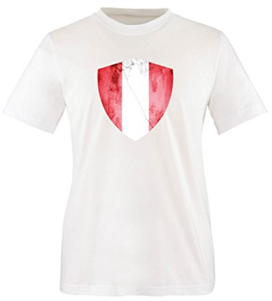 T-shirt pour enfant imprimable - Coupe du monde, tous les pays - 100 % coton - Col rondCouleurs et tailles Small Peru