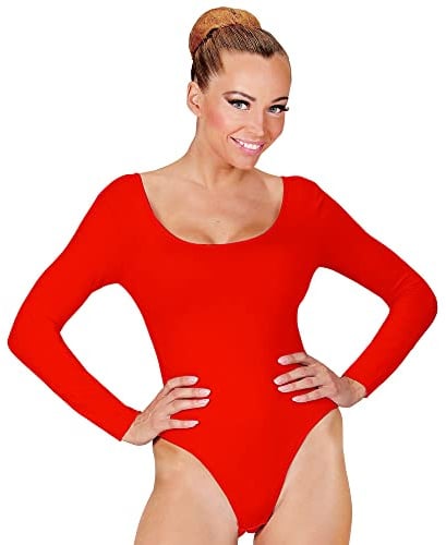 W WIDMANN MILANO Party Fashion - Kurzer Damen Body mit langen Ärmeln, Einteiler für Verkleidungen, Tanzperformances, Karneval