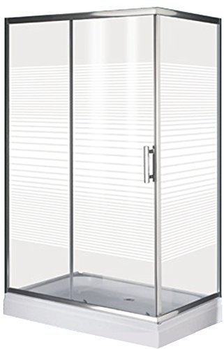 BRIXO Duschkabine Tucano für Duschwanne 100x80 h185 cm Rahmen Aluminium verchromt mit Ausgleichsprofil - Glas 5 mm