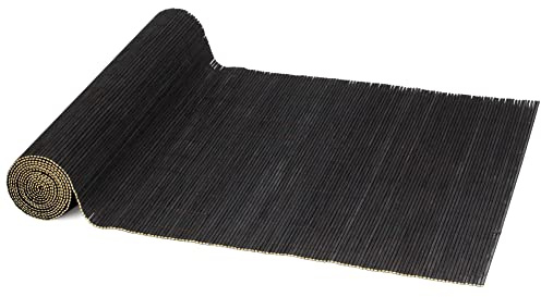 BambooMN Black Bamboo Matchstick Natural Table Runner, Home Décor, 13 x 70 - 1 Piece