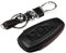 M.JVisun Echtes Leder Fall Abdeckung für Ford C-MAX Ecosport Escape Fiesta Focus RS Fusion Mondeo iVCT Kuga Schlüssel Autoschlüssel Mit Schlüsselanhänger - Leder - Schwarz