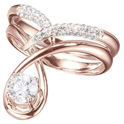 Unique engagement ring set by Majade. Moissanite engagement ring, Diamond wedding band, unique wedding ring set. Handmade 14k rose gold matching ring set. Non traditional engagement & wedding rings