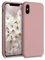 kwmobile Hülle kompatibel mit Apple iPhone X Hülle - Silikon Handy Case - Handyhülle weiche Oberfläche - kabelloses Laden - Winter Rose