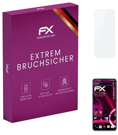 atFoliX Glasfolie kompatibel mit OnePlus Nord Panzerfolie, 9H Hybrid-Glass FX Schutzpanzer Folie