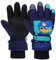 QKURT Kinder Skihandschuhe, Snowboard Handschuhe Schneehandschuhe wasserdichte und Winddichte Winter Fäustlinge Mädchen und Jungen Skifahren Snowboard Reiten Laufen Wandern Radfahre, Dunkelblau,L