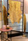 unendlich schoen - Echter Kuhfell Teppich klein, Made in Germany, geruchsneutral, Rinderfell ideal für Wohnzimmer Esszimmer Flur (Gold metallic, 160 x 70 cm)