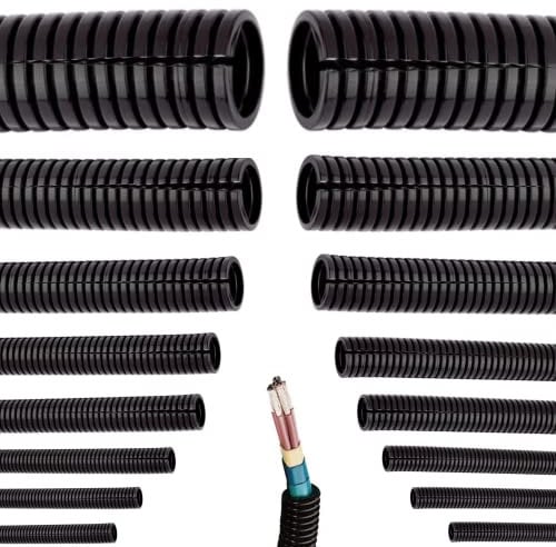 Megaastore Universeller Flexibles Wellrohr | Länge: 5 10 25 oder 50 m Kabelschutz Schutz Rohr Geschlitzt Auswahl: (Ø 25 mm innen/Ø 32 mm außen / 25m Meter)