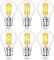 Bonlux B22 Bayonet LED Light Bulbs Dimmable 6W B22 Golf Ball Bulb 60W Incandescent Equivalent, 2700K Warm White Clear Glass G45 BC LED Bulbs, 480LM, No Flicker, Eyes Protection-6 Pack