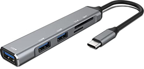 NOVAGO Hub USB C 5 en 1 Adaptateur Multi-Port USB C avec 1 Port USB 3.0,2 Port USB 2.0 + 2 lecteurs Cartes pour Smartphone ou tablettes USB C -MacBook Pro/MacBook Air/ChromeBook/Dell XPS/iPad Pro