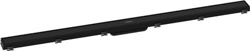 hansgrohe Fertigset Duschrinne RainDrain Match, Abflussrinne 1200mm, Bodenablauf Dusche mit höhenverstellbarem Rahmen, Mattschwarz
