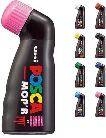 POSCA - Uni Mitsubishi Pencil - Marqueur MOP'R - Pointe Ronde XXL 3-19 mm - Forme Ergonomique, Corps Semi-Rigide - Marqueur Peinture À Base d'Eau - Tout Support - Rose