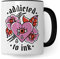 Tasse Tattoo, Addicted to Ink Tasse, Geschenk Tattowierer Tattoo Motiv Spruch, Geschenkidee Tattowierte Beruf Tattoowierer Kaffeetasse schönes Motiv