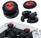 PlayRealm Lot de 2 rallonges de joystick et coque en silicone pour manette de PS5 et PS4 (rouge fantôme)