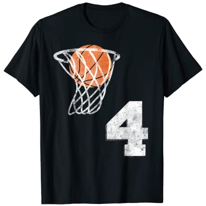 Vintage Basketball Trikot Nummer 4 T-Shirt Spieler Nummer T-Shirt