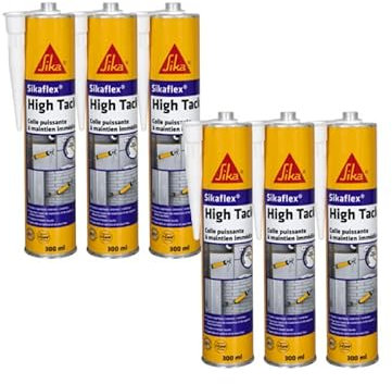 SIKA Lot de 6 Mastic-Colle à Prise Rapide Sikaflex High Tack - Blanc - 300ml