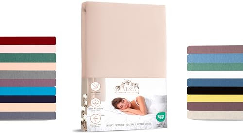 Livessa Spannbettlaken 80x200 aus Baumwolle Single-Jersey Stoff 140 g/m², Spannbetttuch/Bettlaken, Oeko-TEX Zertifiziert (M24M05FF9), Ultra weich