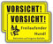 2 Stück Vorsicht Hund Schild 30x20cm aus stabiler PVC Achtung vor dem Hund Schild mit UV-Schutz