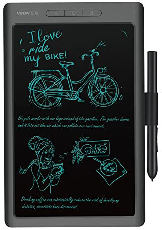HUIOP Tableta gráfica igente Tableta de Dibujo Digital 8192 Niveles sensibilidad a la presión 25.6 cm x 16 cm x 1.17 cm Gris