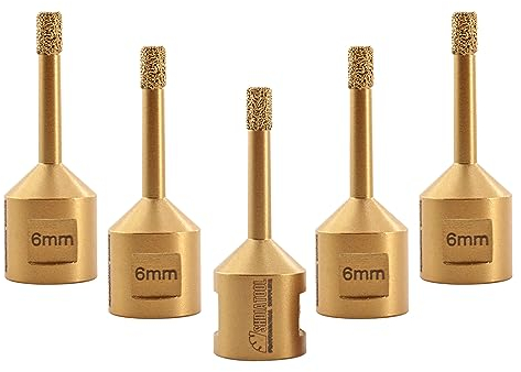 SHDIATOOL Diamond Core Drill Bit,Tile Hole Saw Cutter 6/6/6/6/6MM M14 Thread for Concrete Granite Marble Porcelain Tile Masonry Brick,5PCS