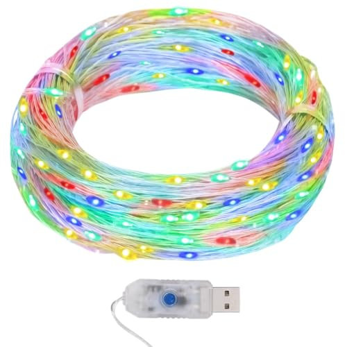 vidaXL Micro LED Lichterkette Weihnachtsbeleuchtung Innen Außen Weihnachtsdeko Party Beleuchtung Dekoration Weihnachten 40m 400 LED Bunt 8 Funktionen