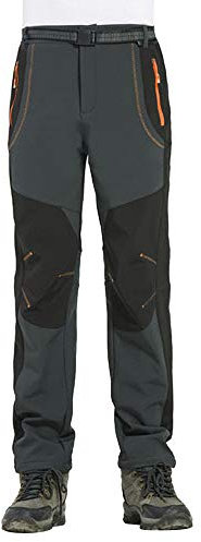 DondPO Fahrrad Thermohose Herren, Winddicht Sports Warm Kletterhose Segelhose Winter Taschen Gefüttert Schneehose Motorradhose Wanderhose 5XL Hosenträger wasserdichte Skihose Latzhose